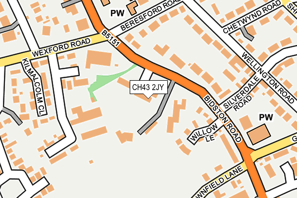 CH43 2JY map - OS OpenMap – Local (Ordnance Survey)