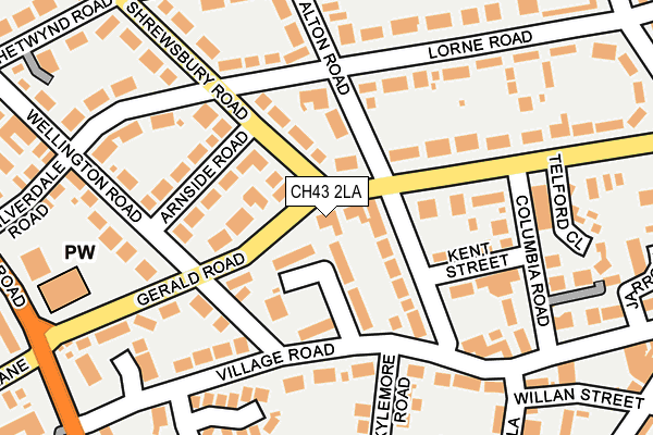 CH43 2LA map - OS OpenMap – Local (Ordnance Survey)