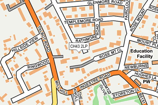 CH43 2LP map - OS OpenMap – Local (Ordnance Survey)