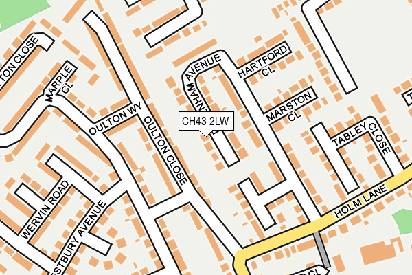 CH43 2LW map - OS OpenMap – Local (Ordnance Survey)
