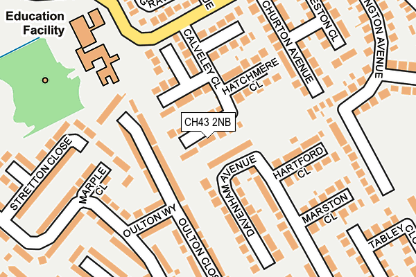 CH43 2NB map - OS OpenMap – Local (Ordnance Survey)