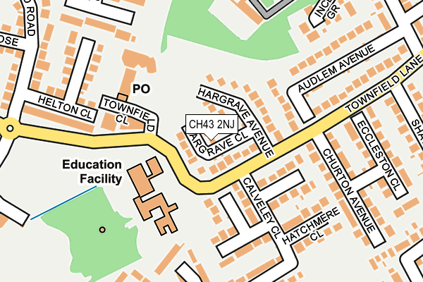 CH43 2NJ map - OS OpenMap – Local (Ordnance Survey)