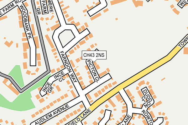 CH43 2NS map - OS OpenMap – Local (Ordnance Survey)