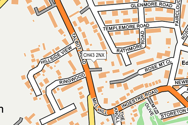 CH43 2NX map - OS OpenMap – Local (Ordnance Survey)