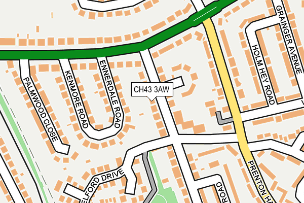 CH43 3AW map - OS OpenMap – Local (Ordnance Survey)