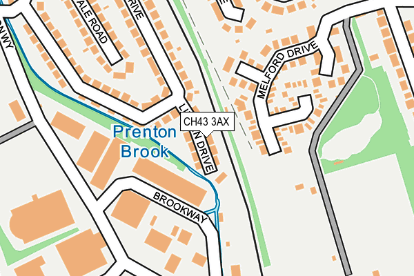 CH43 3AX map - OS OpenMap – Local (Ordnance Survey)