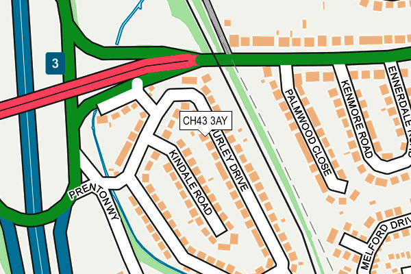 CH43 3AY map - OS OpenMap – Local (Ordnance Survey)