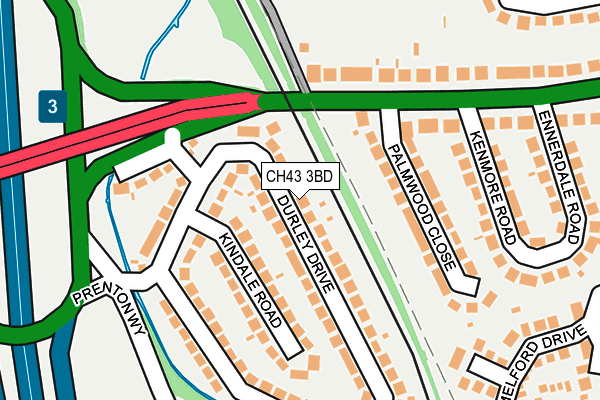 CH43 3BD map - OS OpenMap – Local (Ordnance Survey)