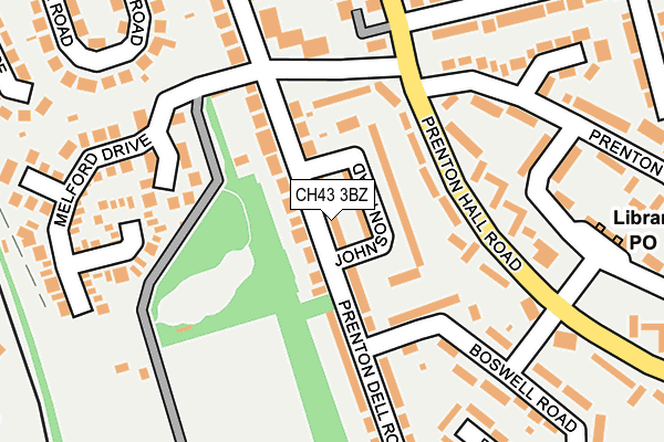 CH43 3BZ map - OS OpenMap – Local (Ordnance Survey)