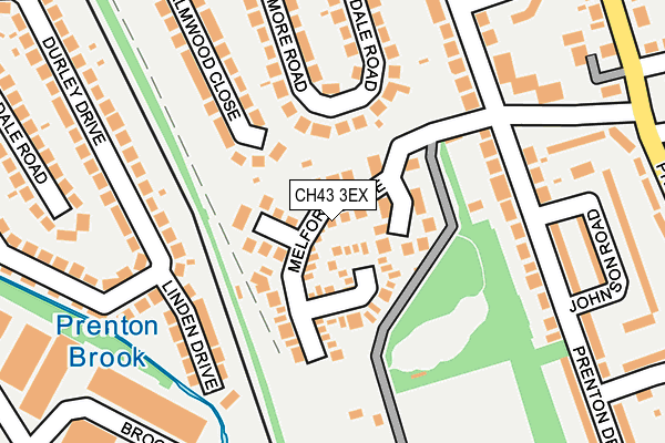 CH43 3EX map - OS OpenMap – Local (Ordnance Survey)