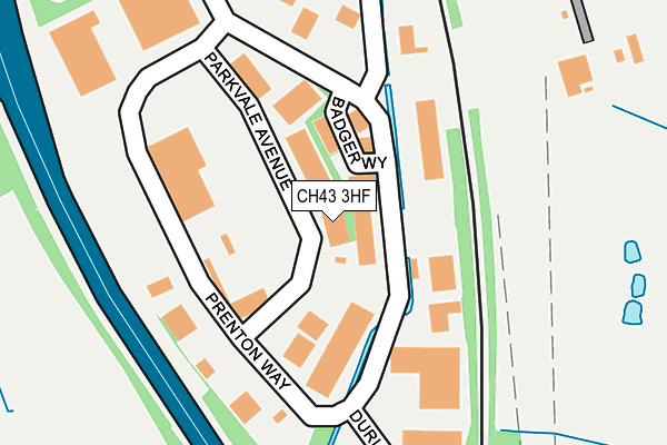 CH43 3HF map - OS OpenMap – Local (Ordnance Survey)