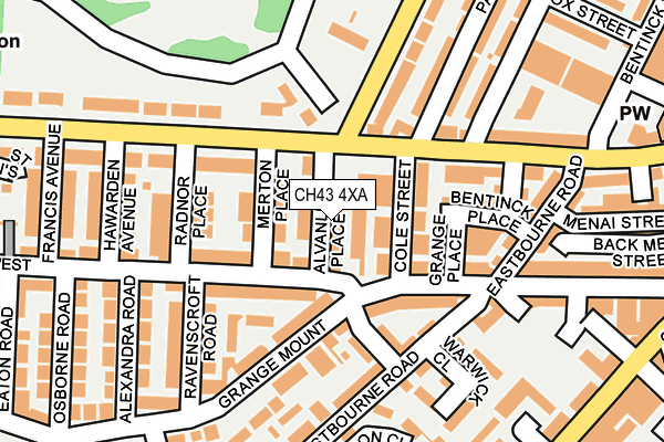 CH43 4XA map - OS OpenMap – Local (Ordnance Survey)