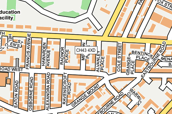 CH43 4XD map - OS OpenMap – Local (Ordnance Survey)