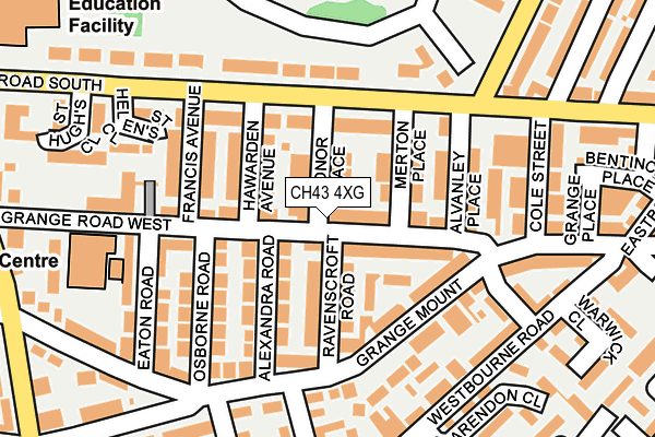 CH43 4XG map - OS OpenMap – Local (Ordnance Survey)