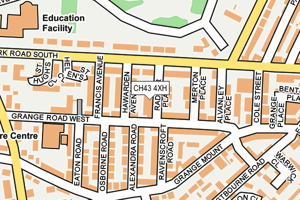 CH43 4XH map - OS OpenMap – Local (Ordnance Survey)