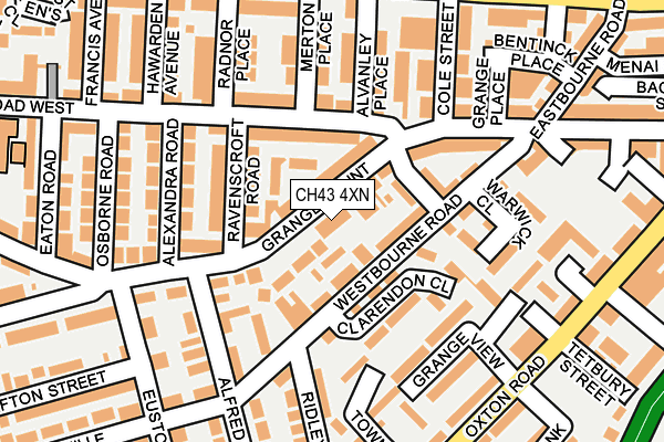 CH43 4XN map - OS OpenMap – Local (Ordnance Survey)