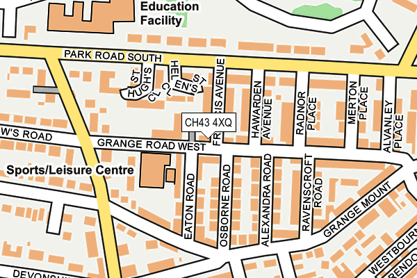 CH43 4XQ map - OS OpenMap – Local (Ordnance Survey)