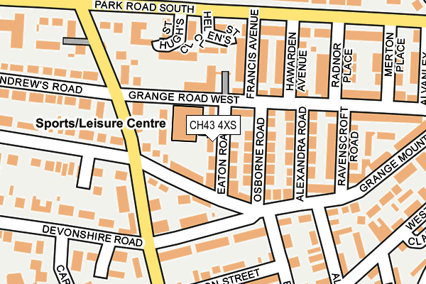CH43 4XS map - OS OpenMap – Local (Ordnance Survey)