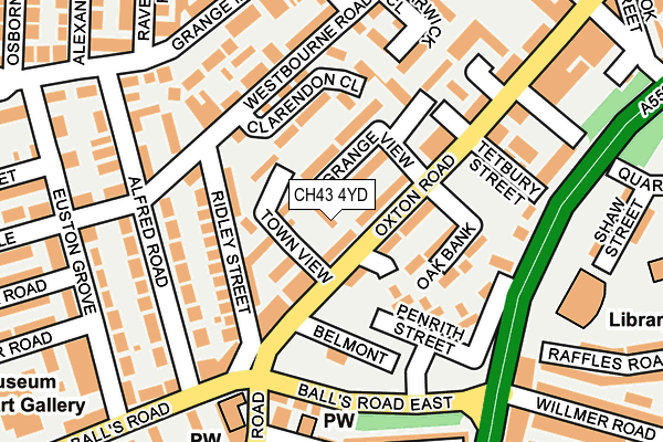 CH43 4YD map - OS OpenMap – Local (Ordnance Survey)