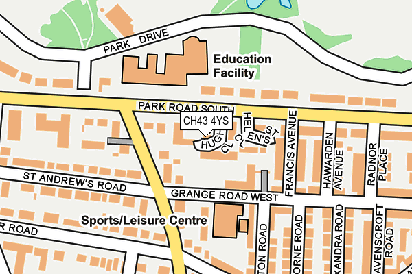 CH43 4YS map - OS OpenMap – Local (Ordnance Survey)