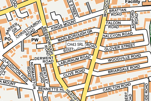 CH43 5RL map - OS OpenMap – Local (Ordnance Survey)