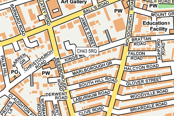 CH43 5RQ map - OS OpenMap – Local (Ordnance Survey)