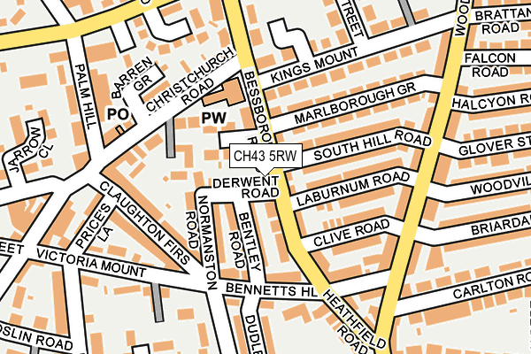 CH43 5RW map - OS OpenMap – Local (Ordnance Survey)