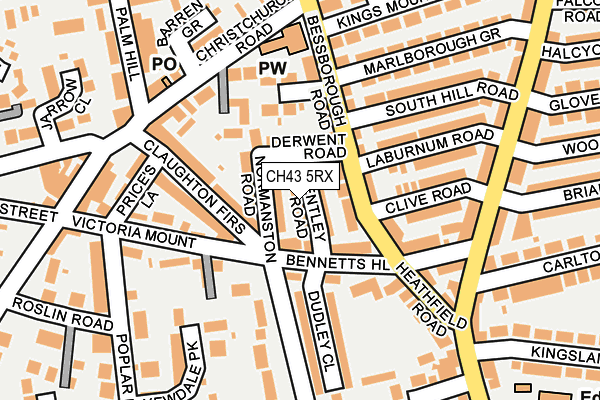 CH43 5RX map - OS OpenMap – Local (Ordnance Survey)