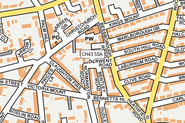CH43 5SA map - OS OpenMap – Local (Ordnance Survey)