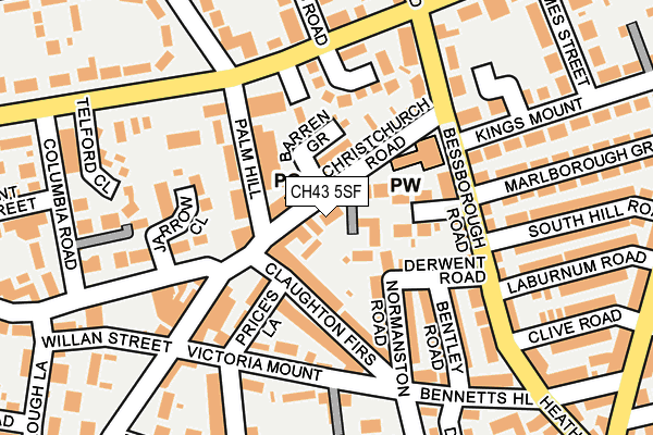 CH43 5SF map - OS OpenMap – Local (Ordnance Survey)