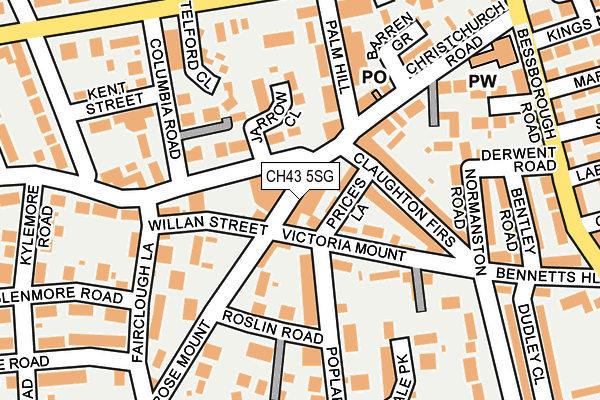 CH43 5SG map - OS OpenMap – Local (Ordnance Survey)