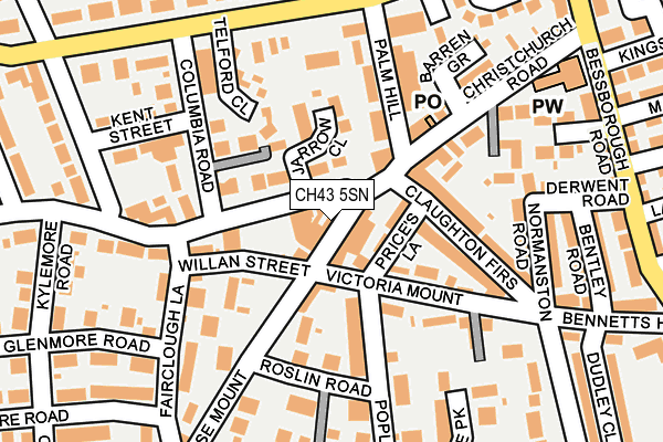 CH43 5SN map - OS OpenMap – Local (Ordnance Survey)