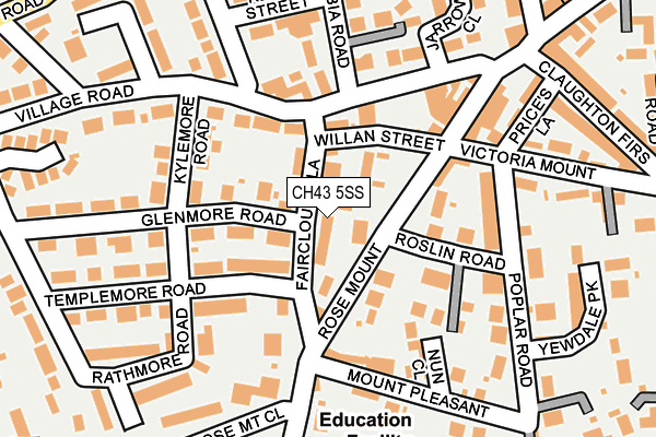 CH43 5SS map - OS OpenMap – Local (Ordnance Survey)