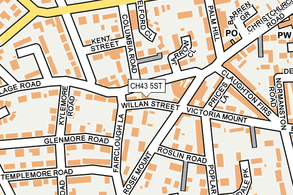 CH43 5ST map - OS OpenMap – Local (Ordnance Survey)