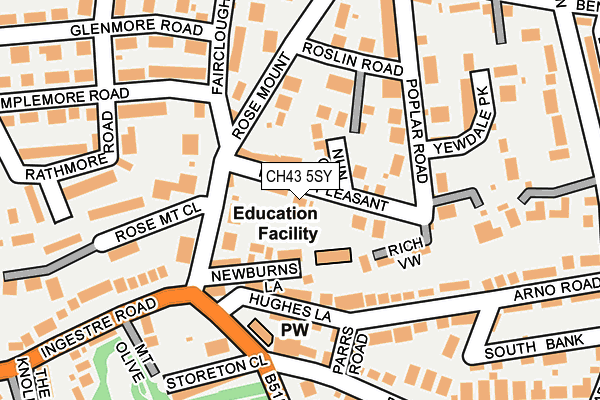 CH43 5SY map - OS OpenMap – Local (Ordnance Survey)