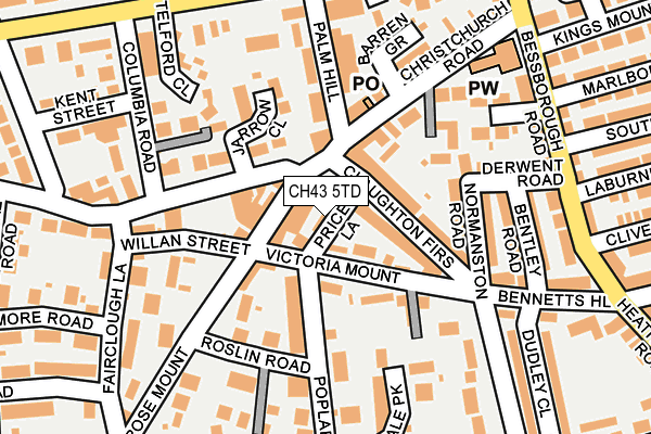 CH43 5TD map - OS OpenMap – Local (Ordnance Survey)