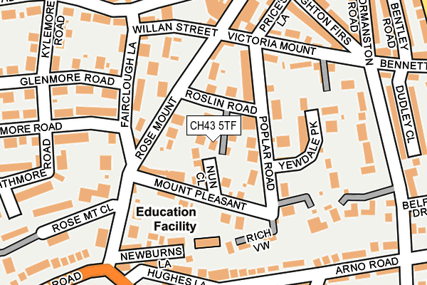 CH43 5TF map - OS OpenMap – Local (Ordnance Survey)