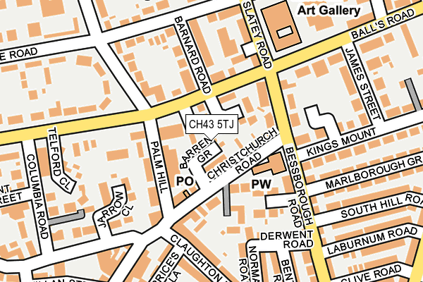 CH43 5TJ map - OS OpenMap – Local (Ordnance Survey)