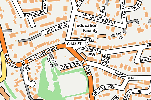 CH43 5TL map - OS OpenMap – Local (Ordnance Survey)