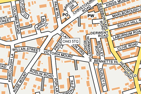 CH43 5TQ map - OS OpenMap – Local (Ordnance Survey)