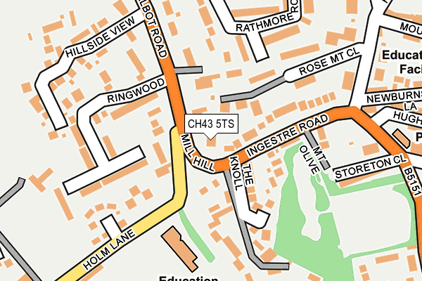 CH43 5TS map - OS OpenMap – Local (Ordnance Survey)