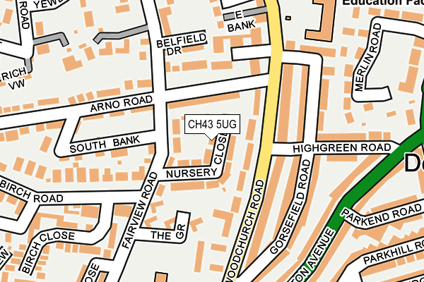 CH43 5UG map - OS OpenMap – Local (Ordnance Survey)
