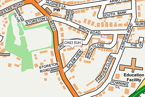 CH43 5UH map - OS OpenMap – Local (Ordnance Survey)