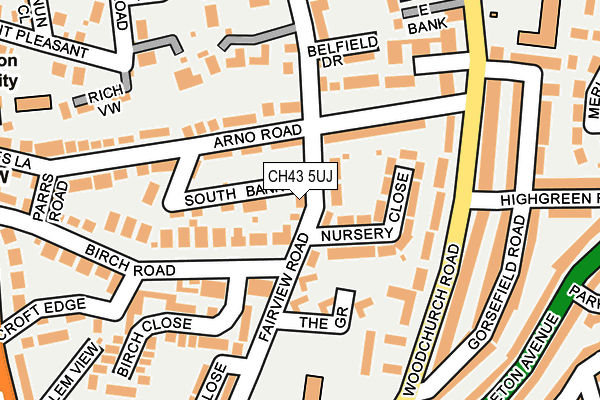 CH43 5UJ map - OS OpenMap – Local (Ordnance Survey)