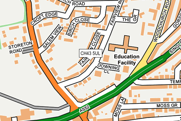 CH43 5UL map - OS OpenMap – Local (Ordnance Survey)