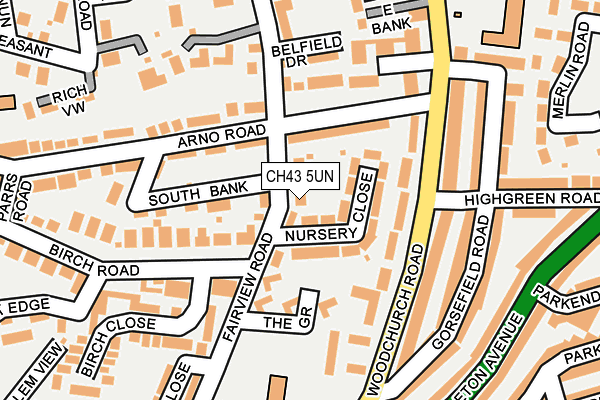 CH43 5UN map - OS OpenMap – Local (Ordnance Survey)