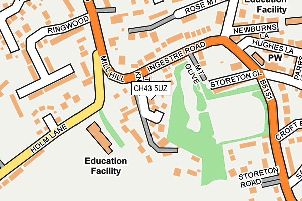 CH43 5UZ map - OS OpenMap – Local (Ordnance Survey)