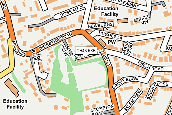 CH43 5XB map - OS OpenMap – Local (Ordnance Survey)