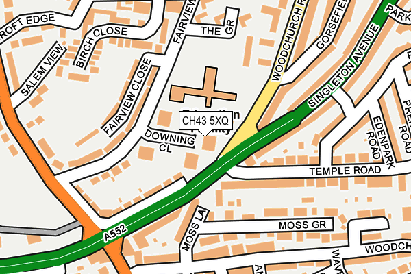 CH43 5XQ map - OS OpenMap – Local (Ordnance Survey)