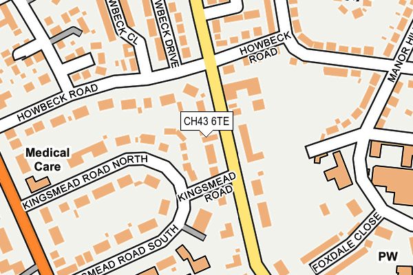 CH43 6TE map - OS OpenMap – Local (Ordnance Survey)